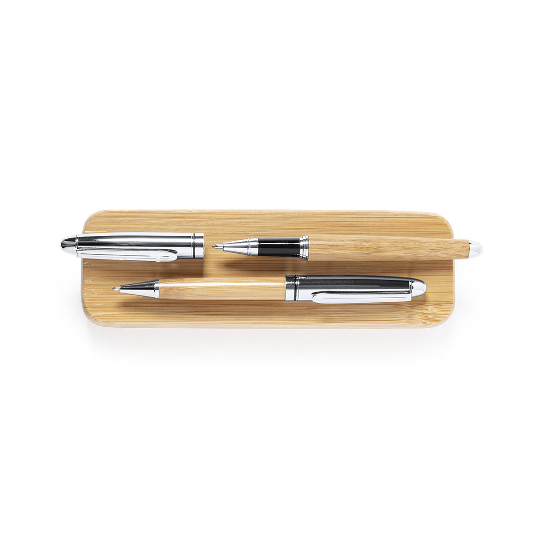 SET DE BOLIGRAFOS DE MADERA CON CAJA