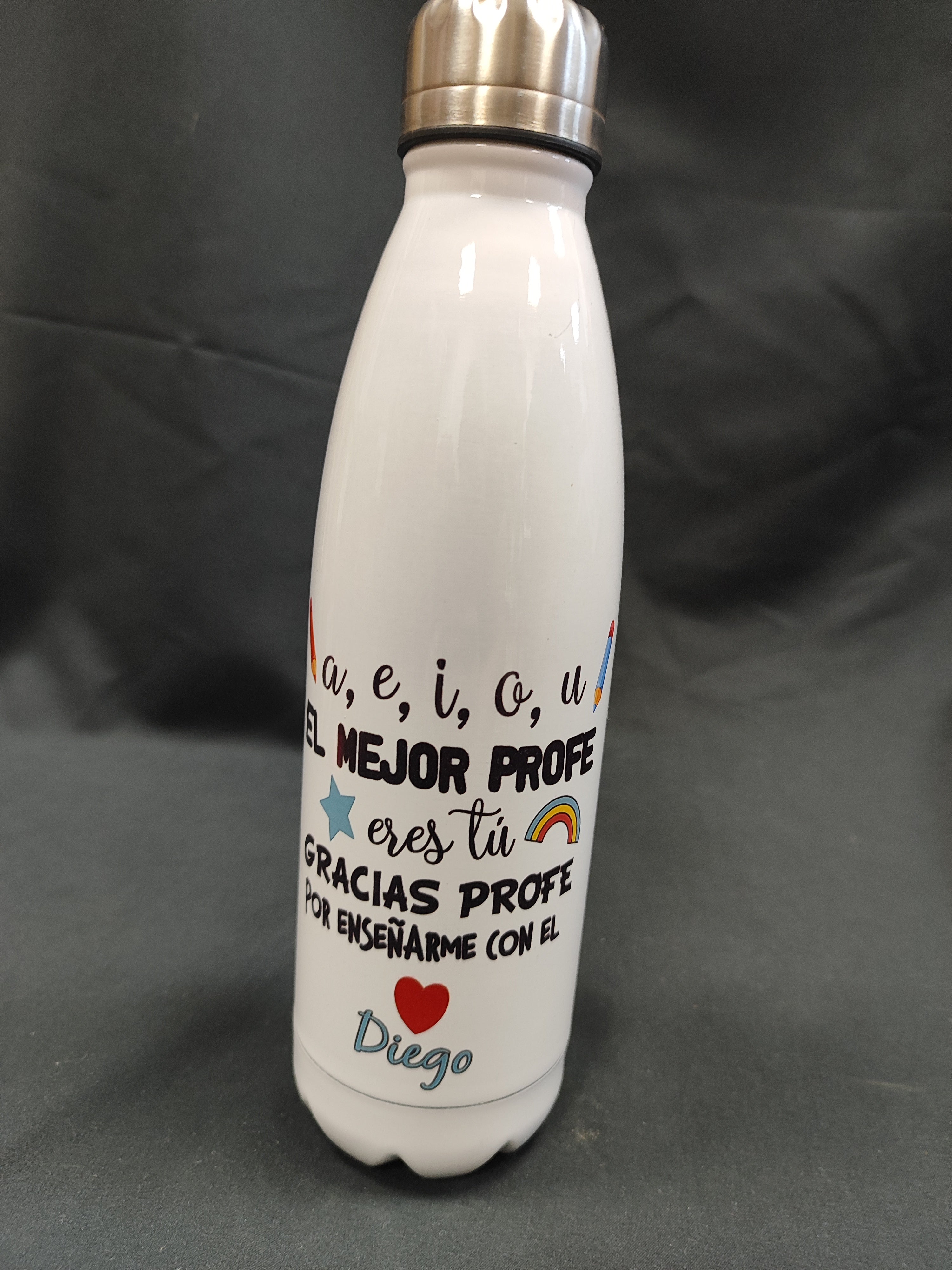 Botella para profes Nombre Diego