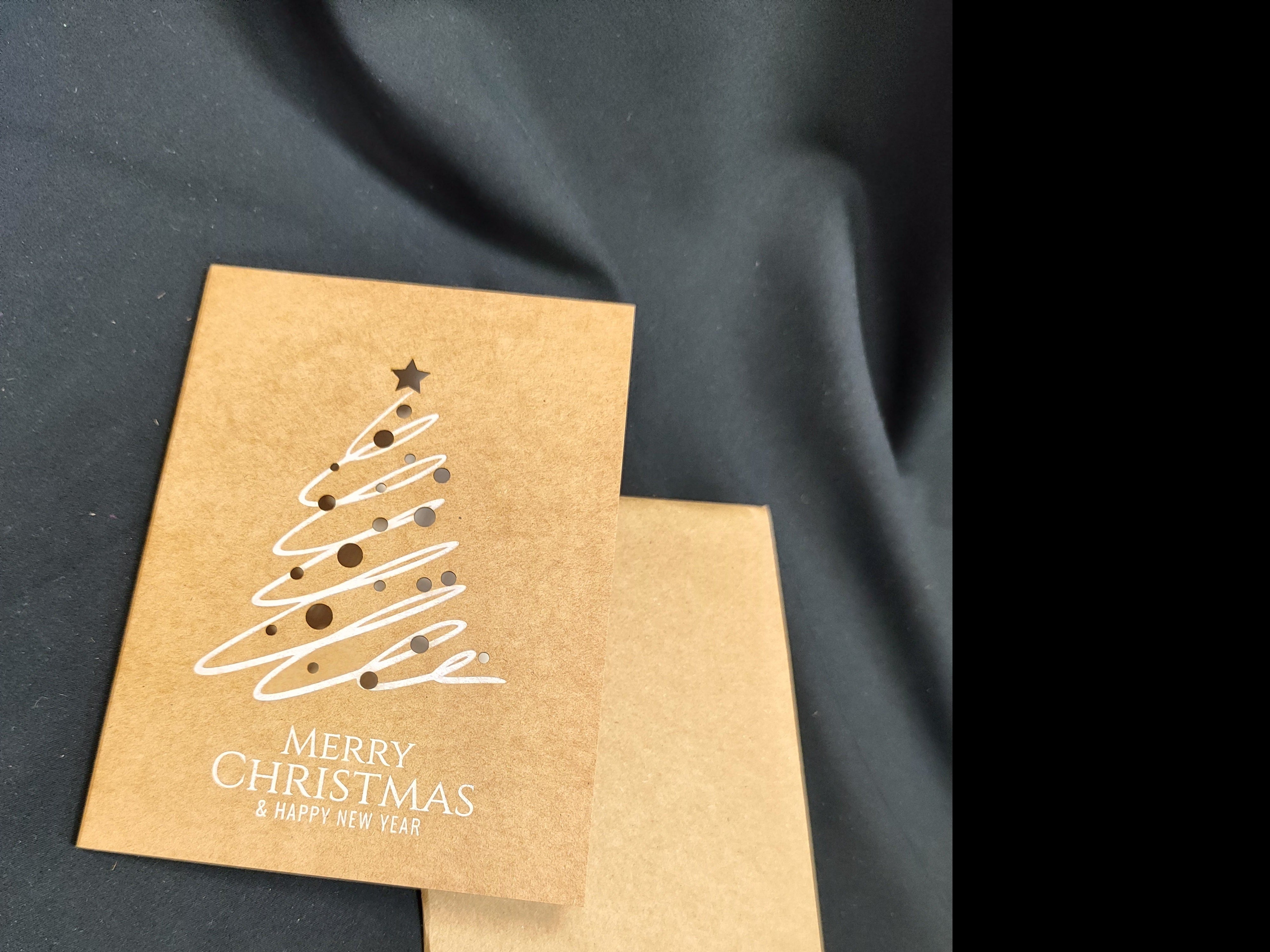 Tarjetas de Madera con semillas Mery christmas, ultimas unidades