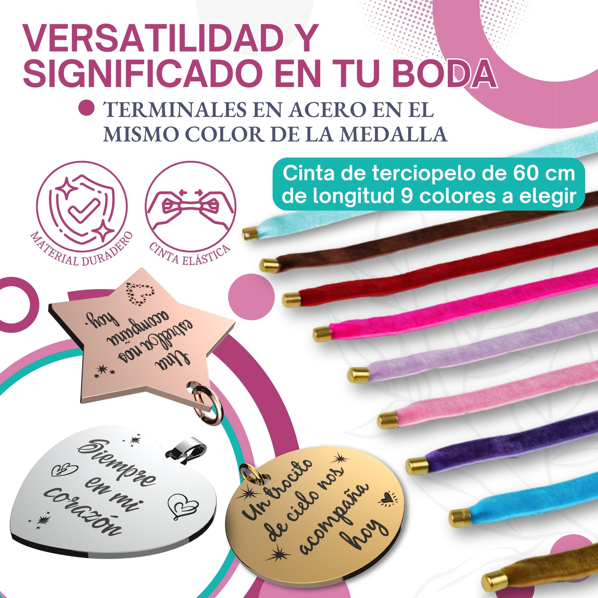 Medallas Ramo de Novia Corazón