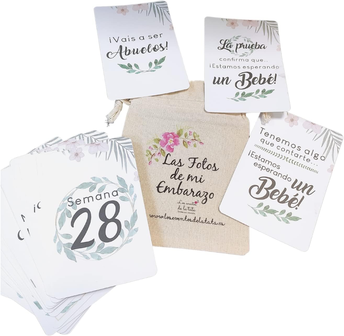 Tarjetas hito embarazo, Evolución de embarazo, 33 tarjetas de Fotos regalo original para embarazadas