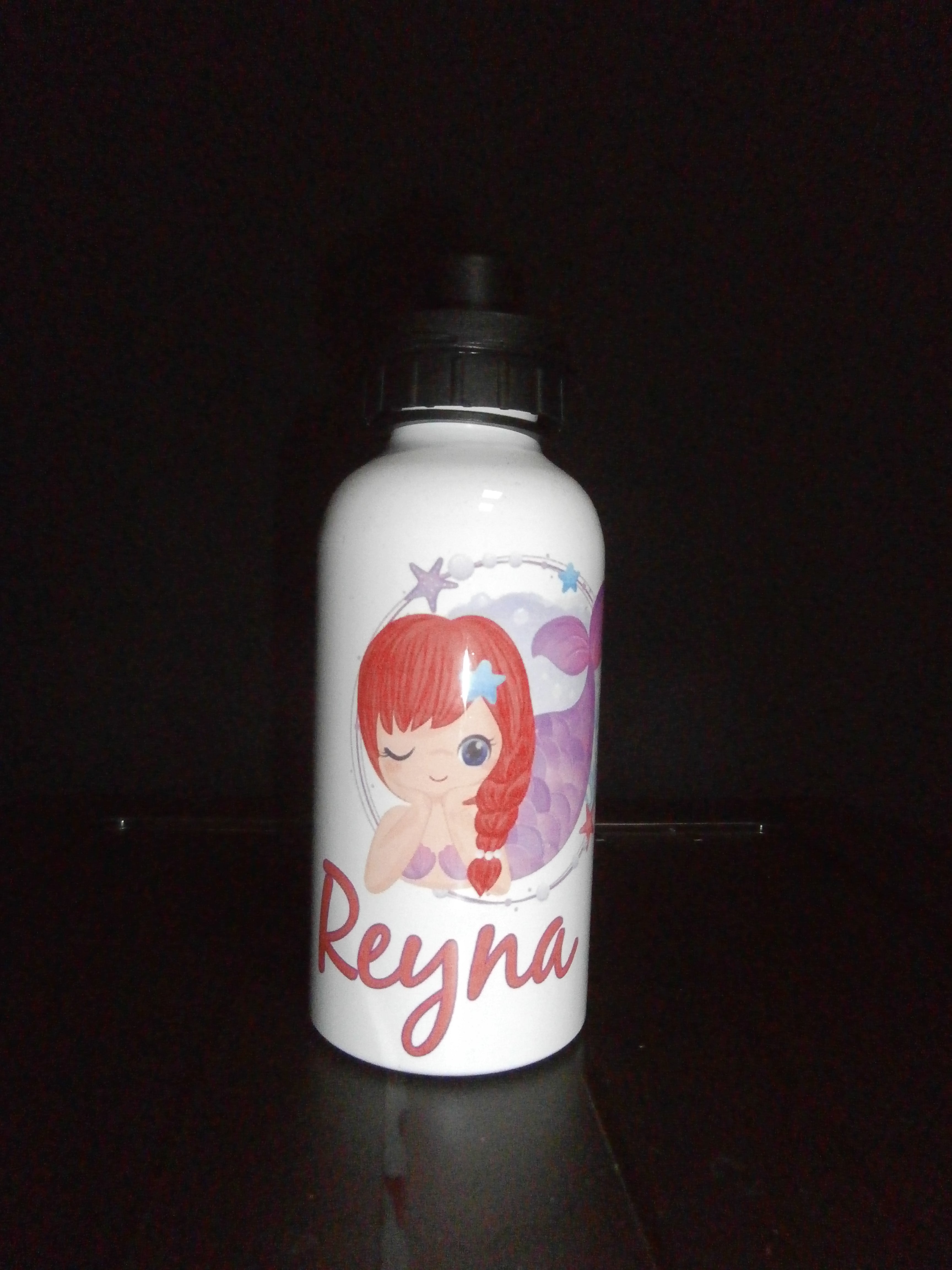 Bidón de agua Sirena de 500ml Nombre Reyna En perfecto Estado