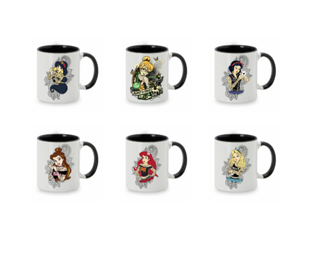 Tazas de princesas tatuadas