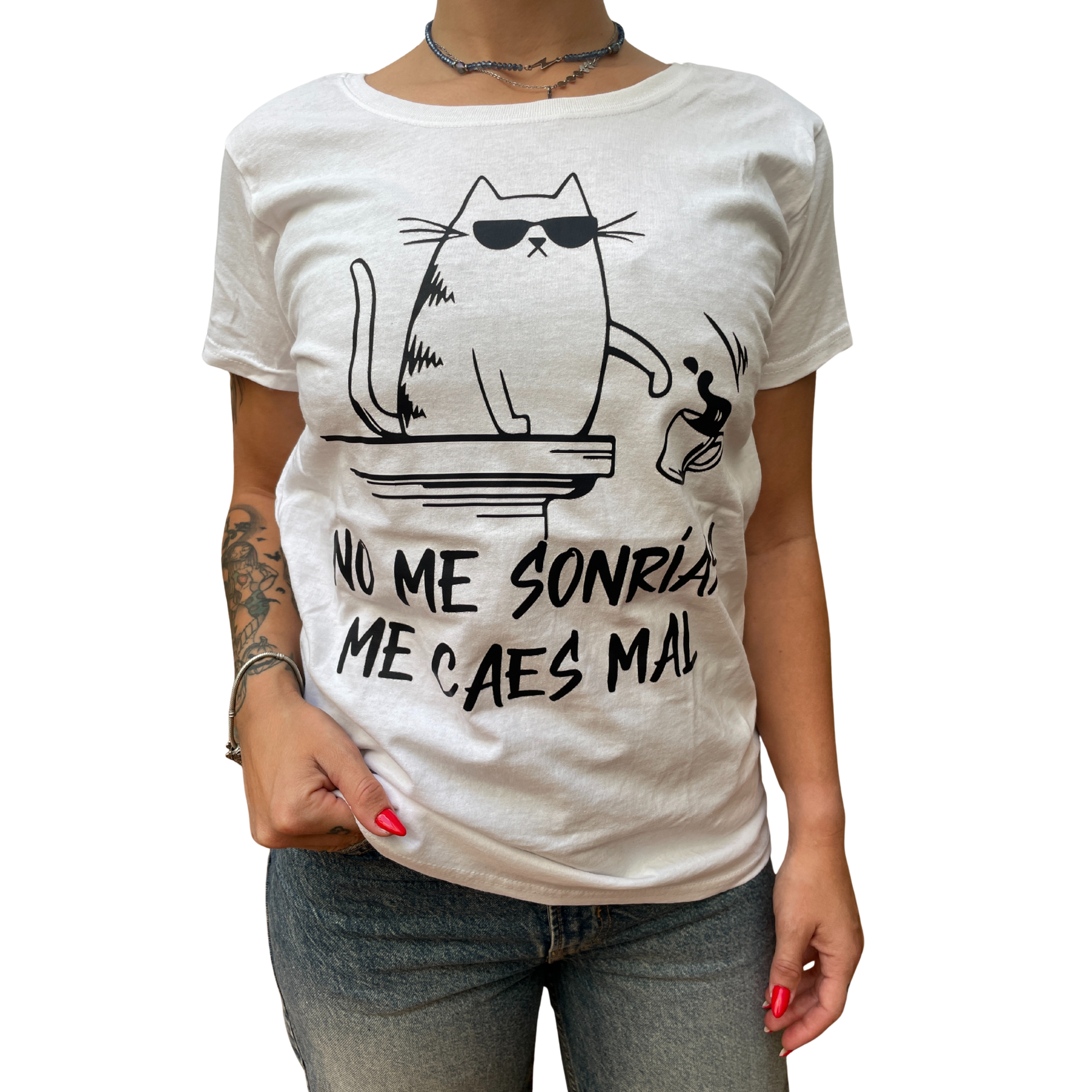 Camiseta de mujer No me sonrías me caes Mal