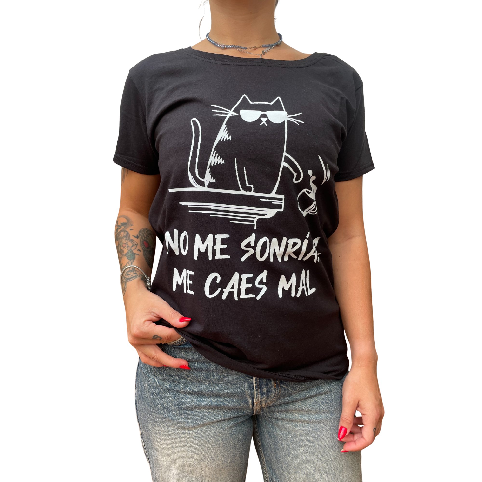 Camiseta de mujer No me sonrías me caes Mal