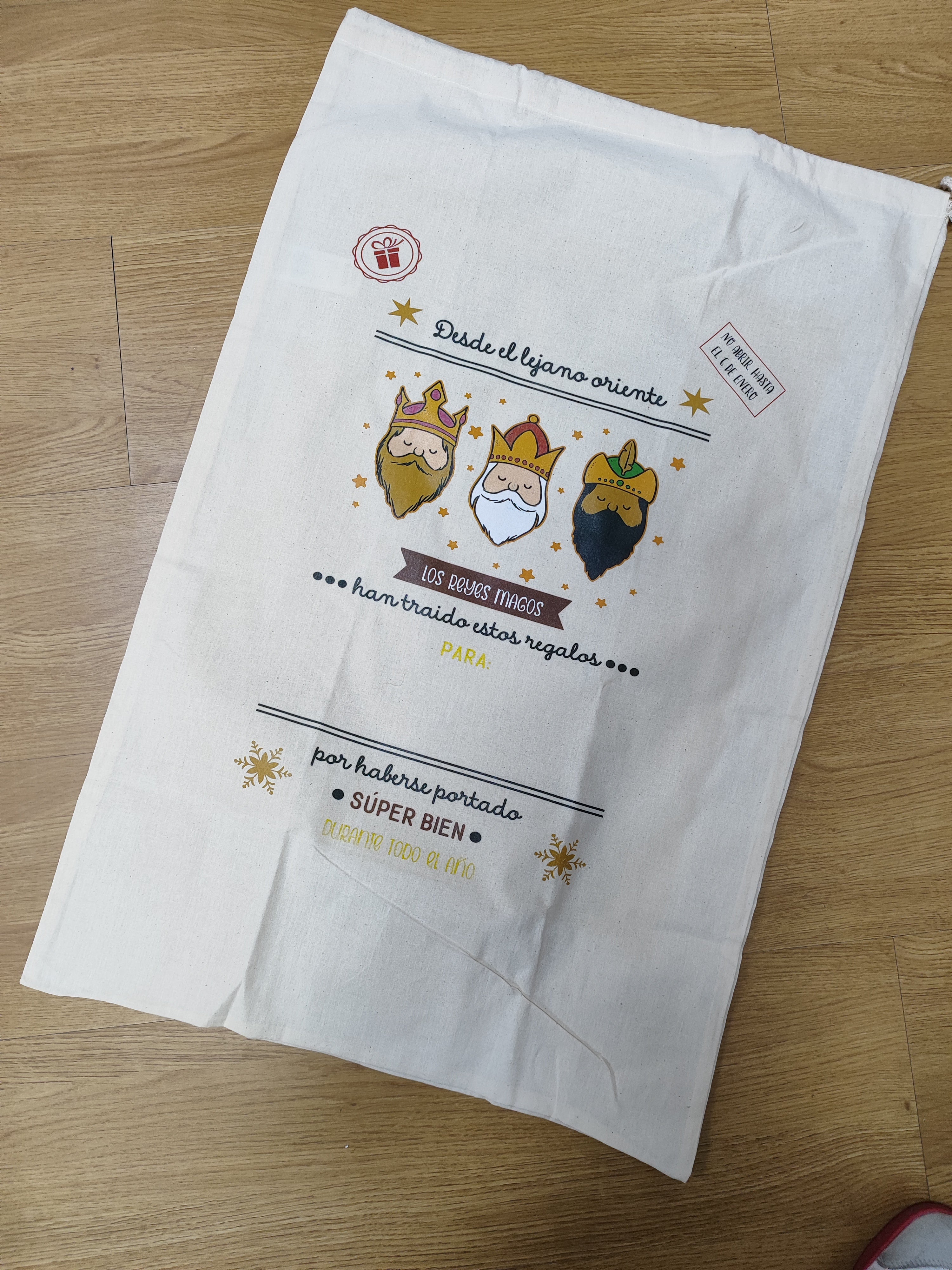 Saco Reyes Magos xl con pequeño defecto de Impresión en la Barba Azul