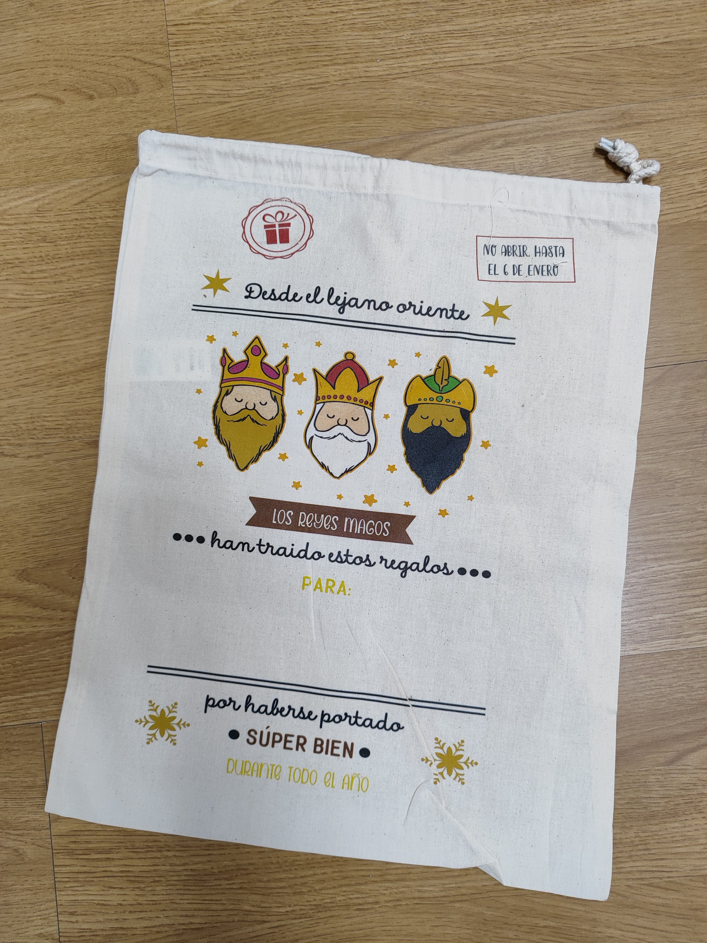 Saco Reyes Magos L con pequeño defecto de Impresión estrella arrugada