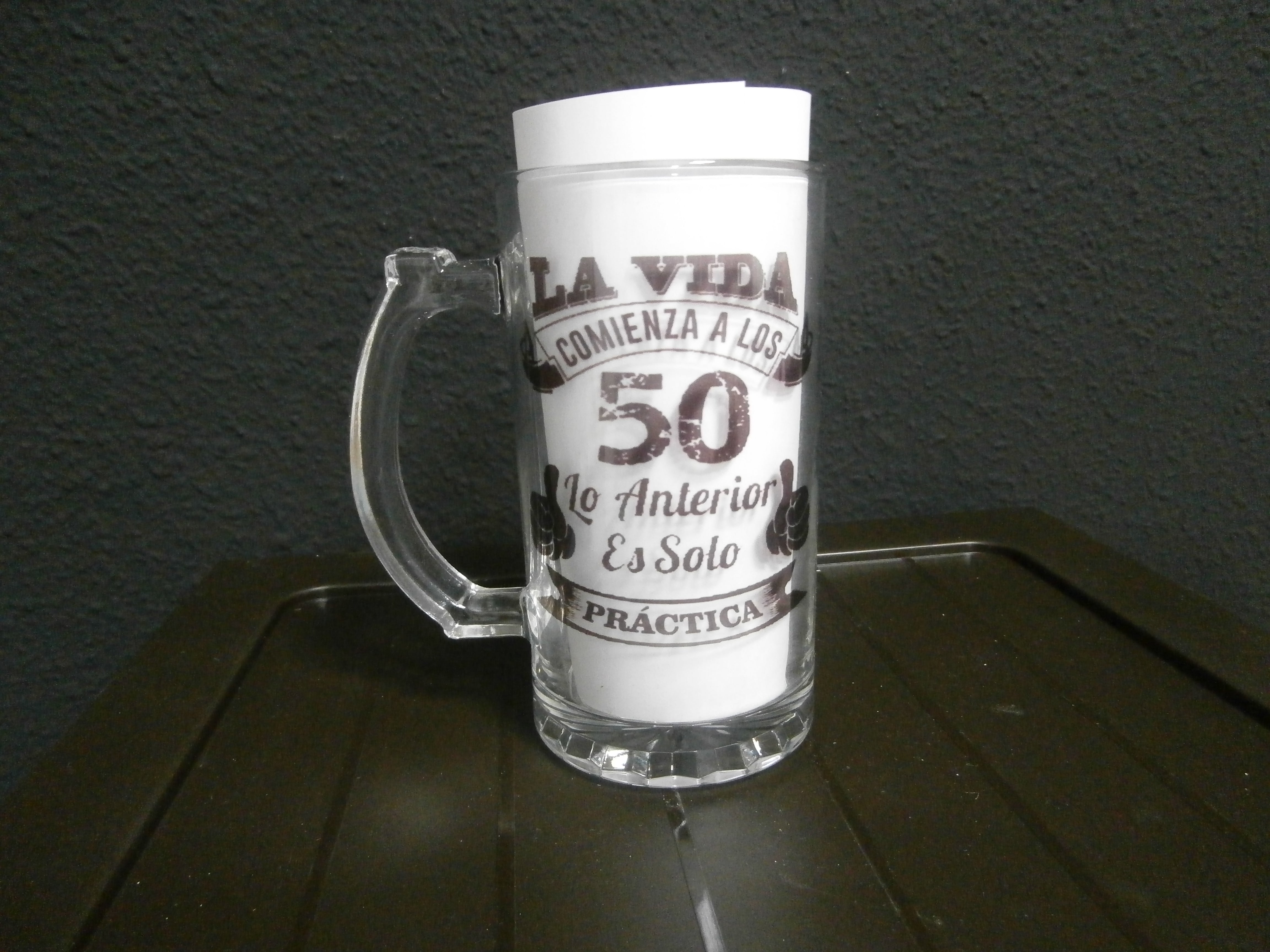 Jarra de cerveza 50 años Transparente ULTIMAS UNIDADES En perfecto estado